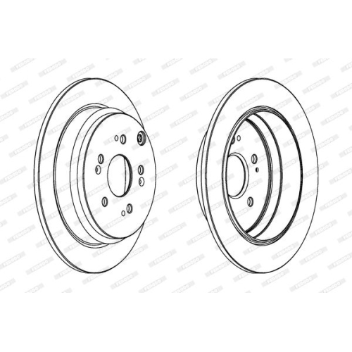 2 Bremsscheibe FERODO DDF1608 PREMIER für HONDA, Hinterachse