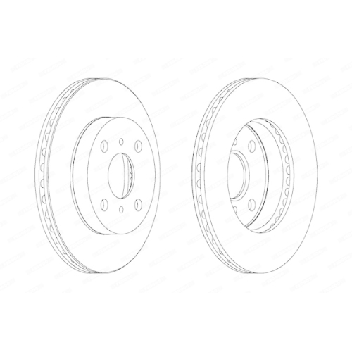 2 Bremsscheibe FERODO DDF1084 PREMIER für TOYOTA, Vorderachse