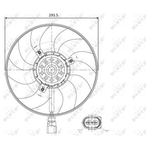 Lüfter Motorkühlung Nrf 47395 für Audi Seat Skoda VW