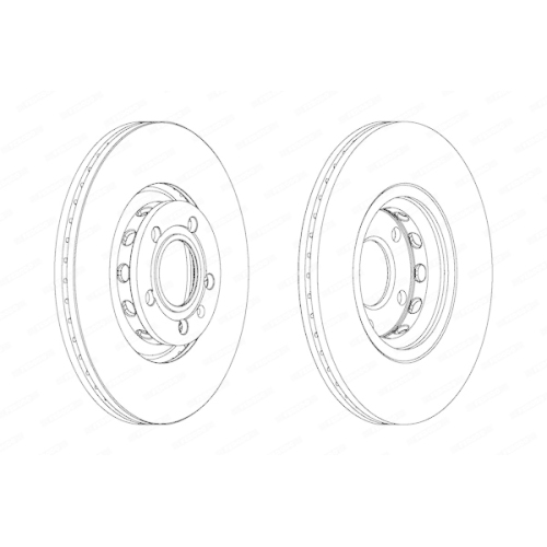 2 Bremsscheibe FERODO DDF1707 PREMIER für AUDI ROVER SEAT SKODA VW VAG