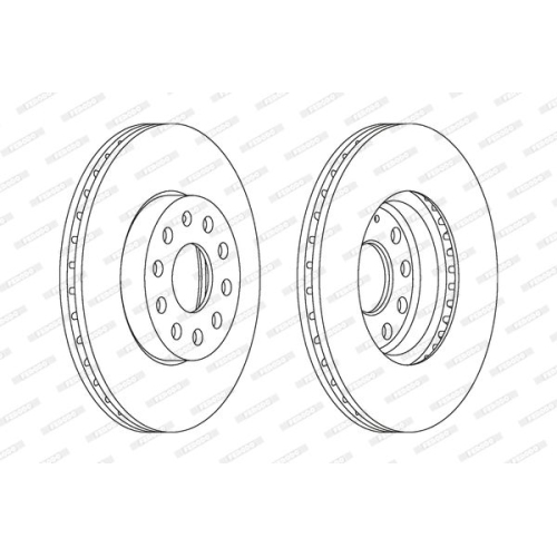 2 Bremsscheibe FERODO DDF1218 PREMIER für AUDI SEAT SKODA VW VAG, Vorderachse