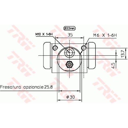 Radbremszylinder Trw BWH397 für Fiat Hinterachse