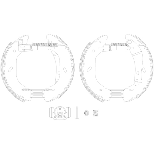 Bremsbackensatz Hella Pagid 8DB 355 005-071 Shoe Kit Pro für Ford Hinterachse