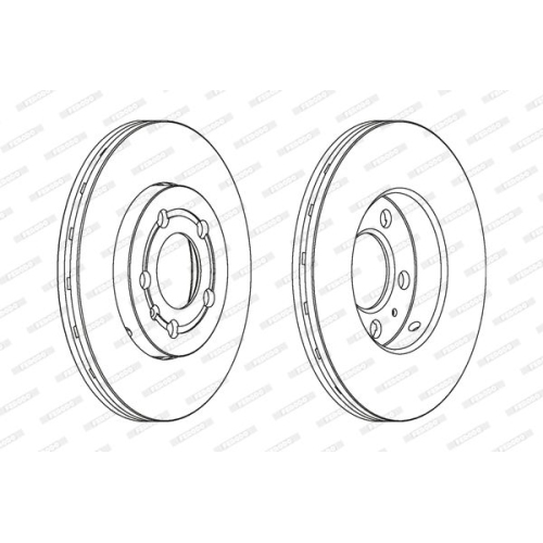 2 Bremsscheibe FERODO DDF927 PREMIER für AUDI SEAT SKODA VW VAG VW (SVW)