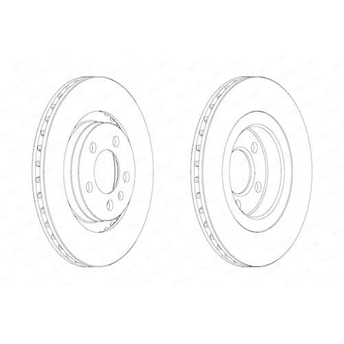 2 Bremsscheibe FERODO DDF928 PREMIER für AUDI SEAT SKODA VW VAG VW (SVW)