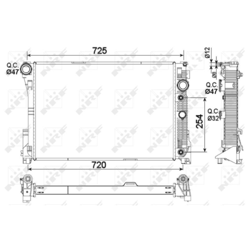 Kühler Motorkühlung Nrf 53968 für Mercedes Benz Mercedes Benz Mercedes Benz