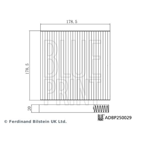 Filter Innenraumluft Blue Print ADBP250029 für Hyundai