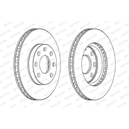 2 Bremsscheibe FERODO DDF151 PREMIER BEDFORD OPEL VAUXHALL CHEVROLET DAEWOO