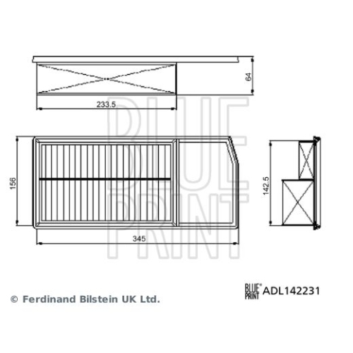 Luftfilter Blue Print ADL142231 für Citroën Fiat Opel Peugeot Vauxhall