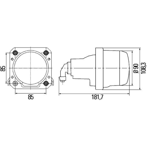 Hauptscheinwerfer Hella 1AL 009 998-001 für Fiat Claas Deutz Fahr Fendt Hako