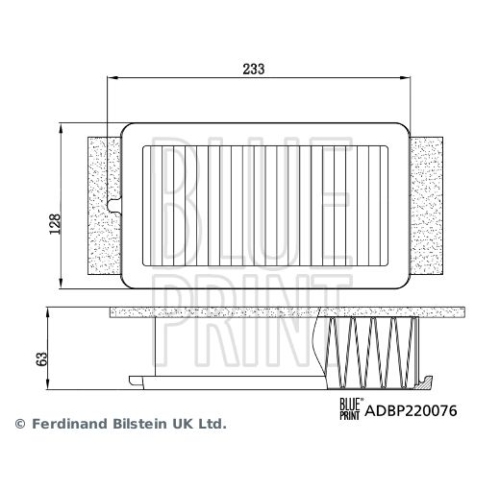 Luftfilter Blue Print ADBP220076 für Renault