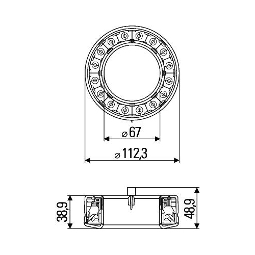 Heckblende Hella 8XU 009 362-101 für Daf Liebherr Noge