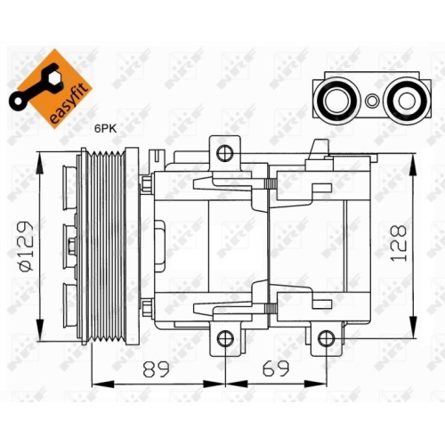 Kompressor Klimaanlage Nrf 32212 Easy Fit für Ford Jaguar