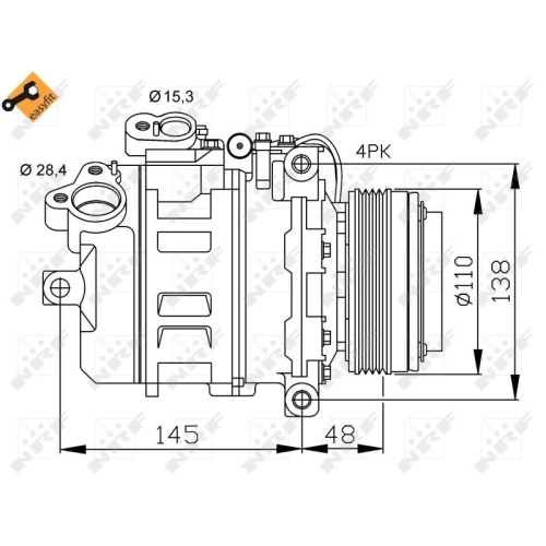 Compressor Air Conditioning Nrf 32465 Easy Fit for Bmw