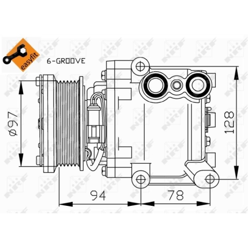 Compressor Air Conditioning Nrf 32724 Easy Fit for Ford