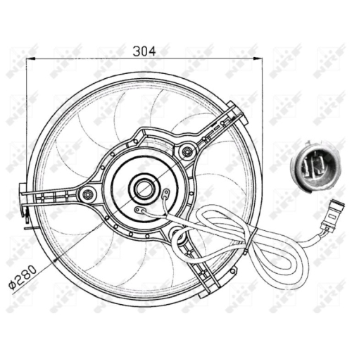 Lüfter Motorkühlung Nrf 47023 für Audi Ford Seat VW