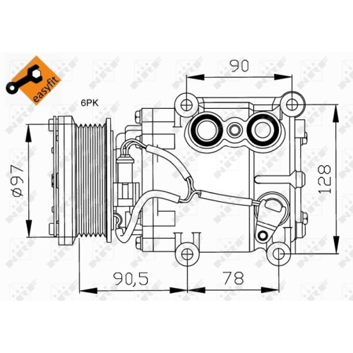 Kompressor Klimaanlage Nrf 32199 Easy Fit für Ford Mazda