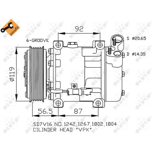 Kompressor Klimaanlage Nrf 32270 Easy Fit für Citroën Fiat Lancia Peugeot Abarth