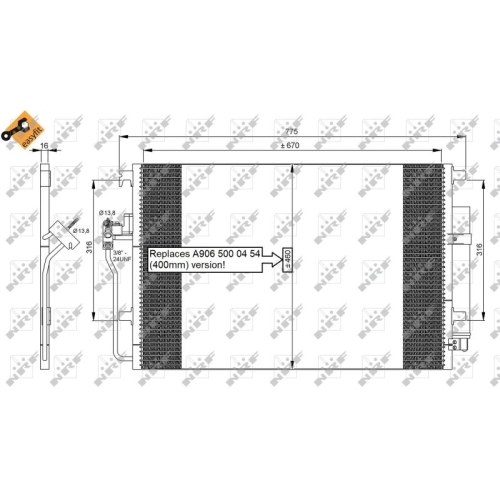 Kondensator Klimaanlage Nrf 35849 Easy Fit für Dodge Mercedes Benz Mercedes Benz