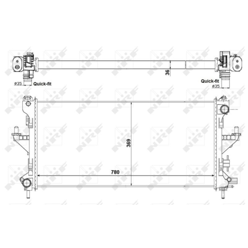 Kühler Motorkühlung Nrf 53199 für Citroën Fiat Peugeot