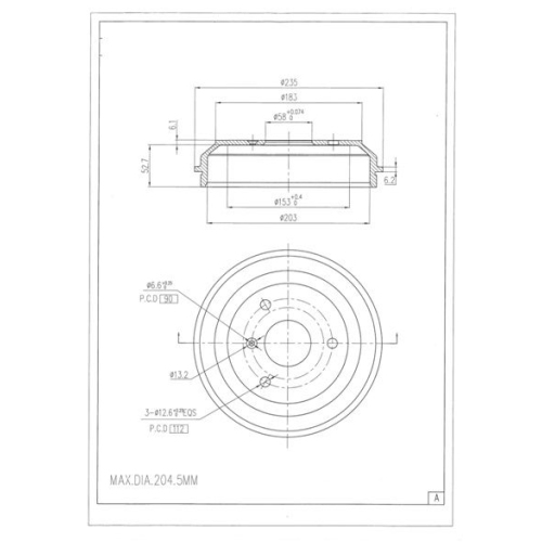 Bremstrommel Red-line 41SM000 für Smart Hinterachse