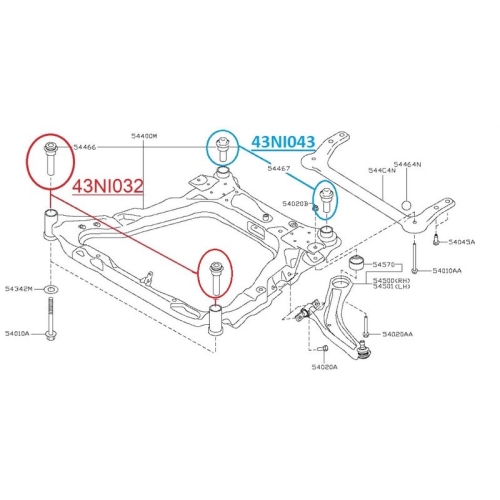 Lagerung Lenker Red-line 43NI043 für Nissan Vorderachse