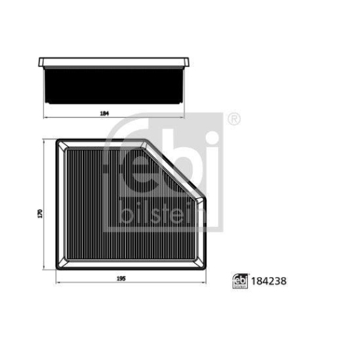 Luftfilter Febi Bilstein 184238 für Mitsubishi Nissan Renault