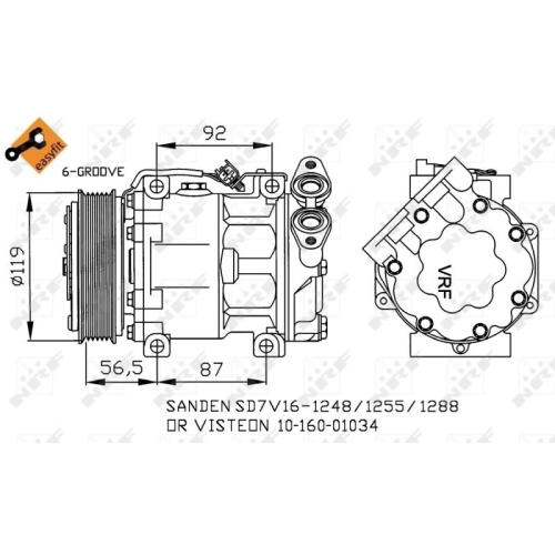 Kompressor Klimaanlage Nrf 32271 Easy Fit für Ford Mazda Volvo