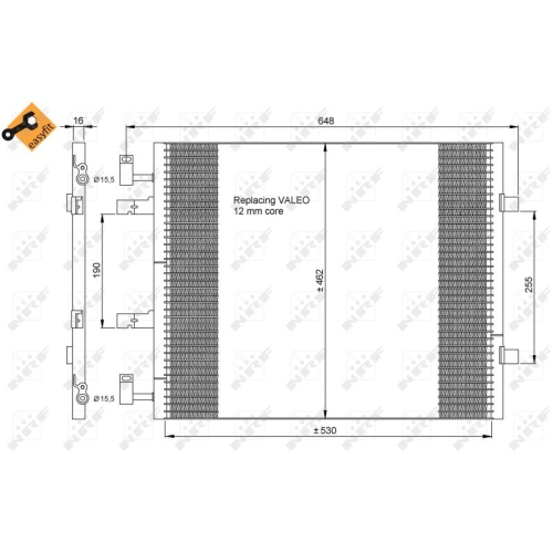 Condenser Air Conditioning Nrf 35845 Easy Fit for Nissan Opel Renault Vauxhall