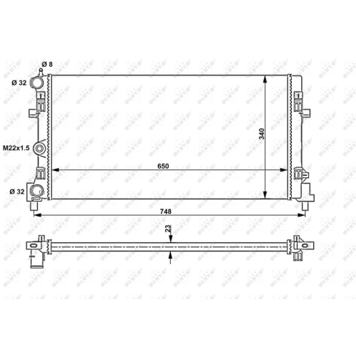 Kühler Motorkühlung Nrf 53024A Economy Class für Audi Seat Skoda VW