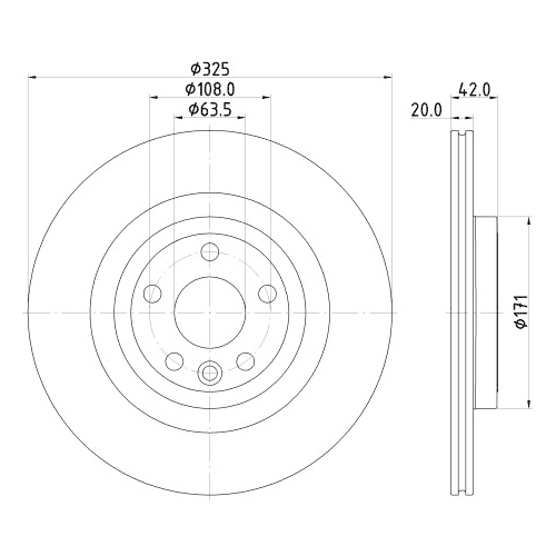 Hella Pagid 2X Bremsscheibe Pro Hc für Jaguar Land Rover