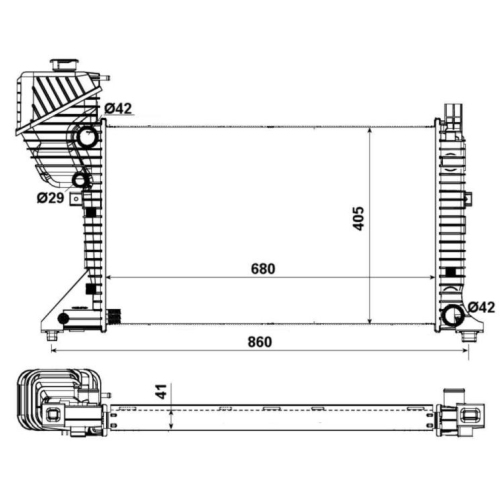 Kühler Motorkühlung Nrf 55348A Economy Class für Mercedes Benz Mercedes Benz