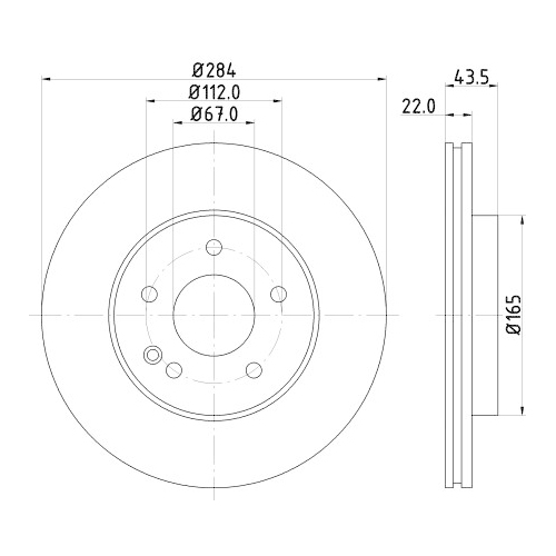 Hella Pagid 2X Bremsscheibe Pro High Carbon für Mercedes Benz