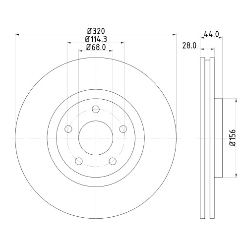 Hella Pagid 2X Bremsscheibe Vorderachse für Nissan Renault Samsung