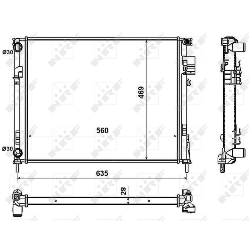 Kühler Motorkühlung Nrf 58332 Easy Fit für Nissan Opel Renault Vauxhall