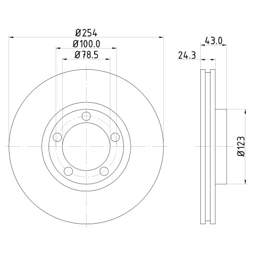 Hella Pagid 2X Bremsscheibe Vorderachse für Ford