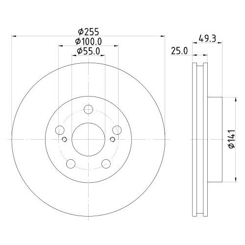 Bremsscheibe Hella Pagid 8DD 355 116-981 Pro für Toyota Lexus Vorderachse