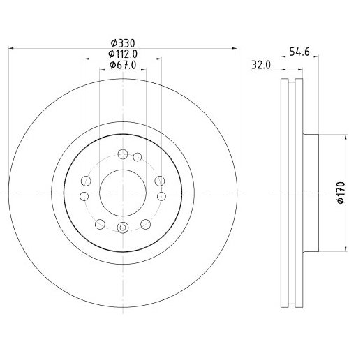 Hella Pagid 1X Bremsscheibe Pro High Carbon für Mercedes Benz