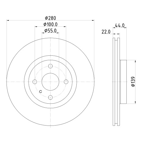 Hella Pagid 2X Bremsscheibe Vorderachse Pro Hc für Fiat Mazda