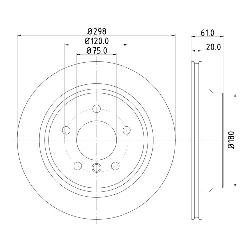 Hella Pagid 2X Bremsscheibe Hinterachse Pro High Carbon für Bmw