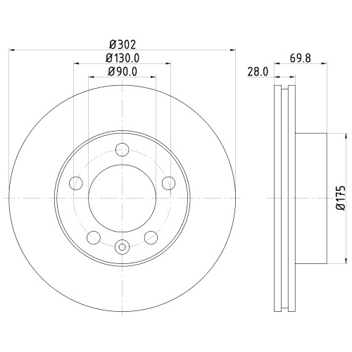 Hella Pagid 2X Bremsscheibe für Nissan Opel Renault Vauxhall