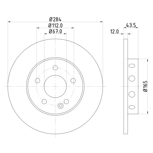 Hella Pagid 2X Bremsscheibe Pro für Mercedes Benz