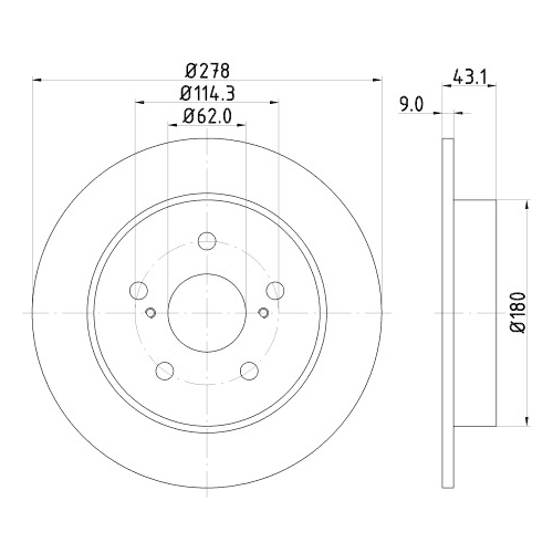 Hella Pagid 2X Bremsscheibe Hinterachse für Suzuki