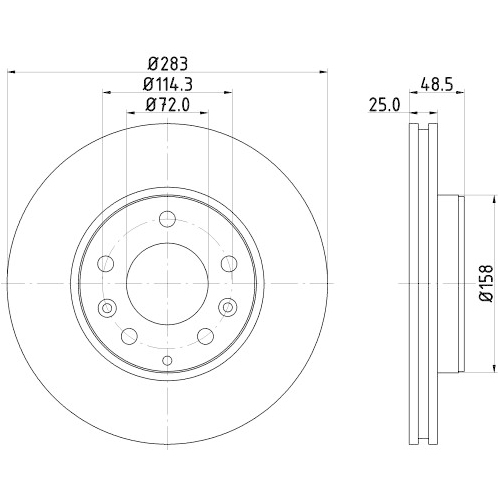 Hella Pagid 2X Bremsscheibe Vorderachse Pro High Carbon für Mazda