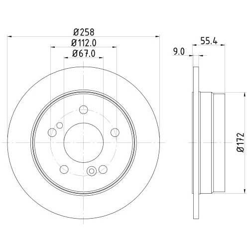 Hella Pagid 2X Bremsscheibe Pro für Mercedes Benz