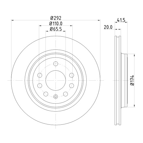 Hella Pagid 2X Bremsscheibe Pro für Fiat Opel Saab Vauxhall Ferrari