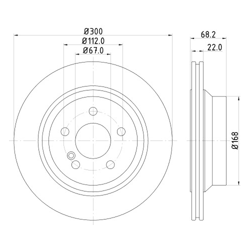 Hella Pagid 2X Bremsscheibe Pro High Carbon für Mercedes Benz