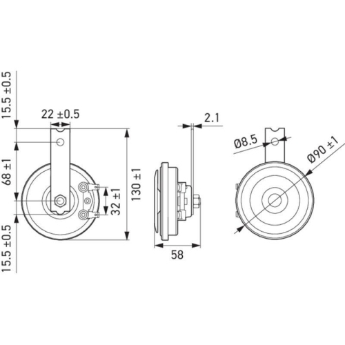 Signal Horn Hella 3AL 922 000-951 for Audi Seat VW