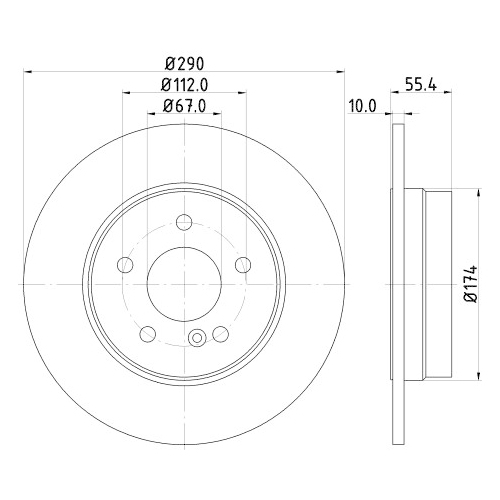 Hella Pagid 2X Bremsscheibe Pro für Mercedes Benz