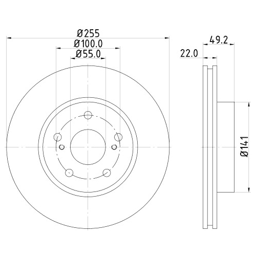 Hella Pagid 2X Bremsscheibe Vorderachse Pro für Toyota